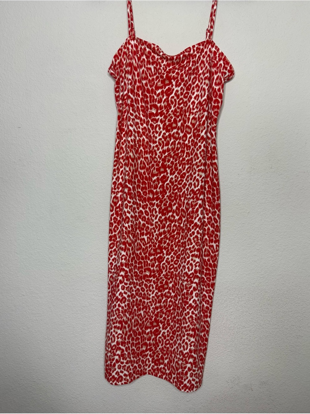 Audrey 3+1 Red Leopard Midi Slip Dress